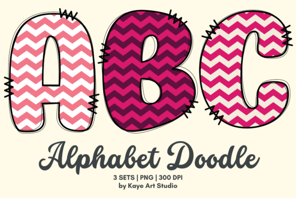 Download Pink Chevron Alphabet Doodle Clipart - Chevron Collection