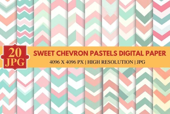 Download Sweet Chevron Pastels Digital Paper - Chevron Collection