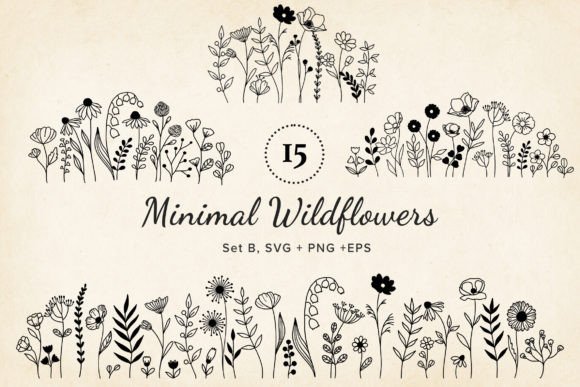 Download 15 Handdrawn Wildflower Arrangements SVG - Svg Collection