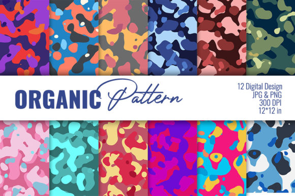 Download Colorful Digital Paper Organic Pattern - Premium Bundle