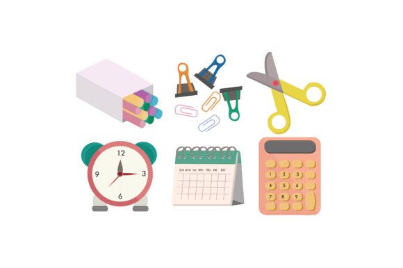 Download School Supply Colour Graphic Set - School supply Collection