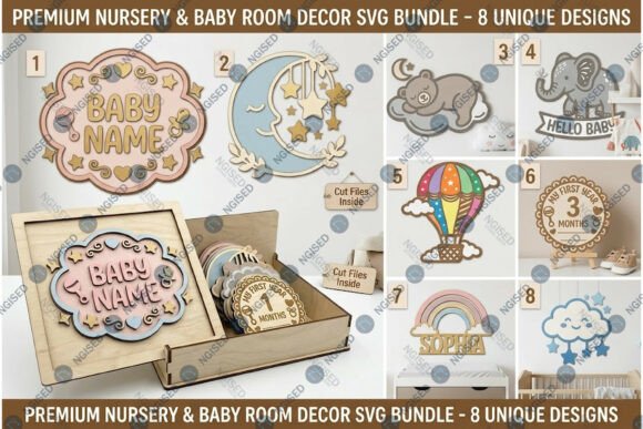 Download Nursery &amp; Baby Room Decor SVG Bundle - Svg Collection