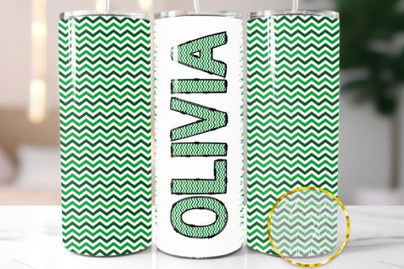 Download Green Chevron Tumbler PNG Doodle Letters - Chevron Collection