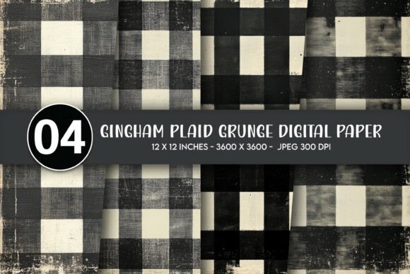 Download Gingham Plaid Grunge Digital Paper - Gingham plaid Collection