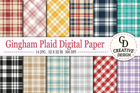 Download Gingham Plaid Digital Paper - Gingham plaid Collection