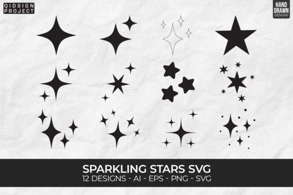 Download 12 Sparkling Stars Svg, Sparkle SVG - Svg Collection