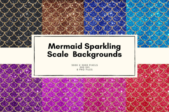 Download Gold Mermaid Colorful Digital Paper - Premium Bundle