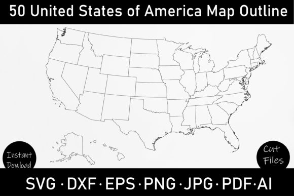 Download 50 United States Outline Map Svg - Svg Collection
