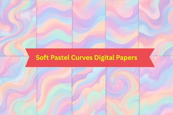Download Soft Pastel Curves Digital Papers - Curves Collection