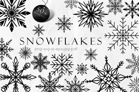 Download 50 Snowflakes SVG Line Art - Svg Collection