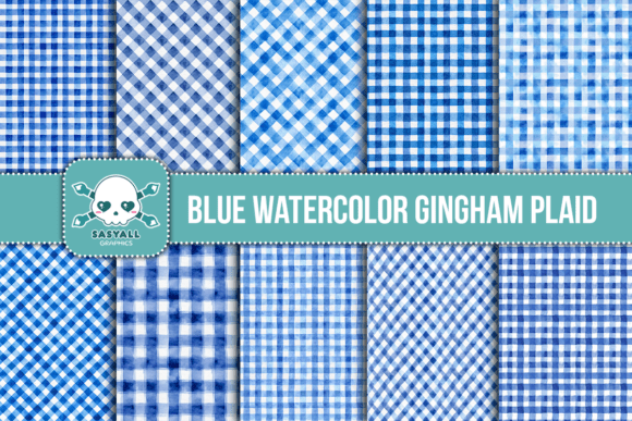 Download Blue Watercolor Gingham Plaid - Gingham plaid Collection