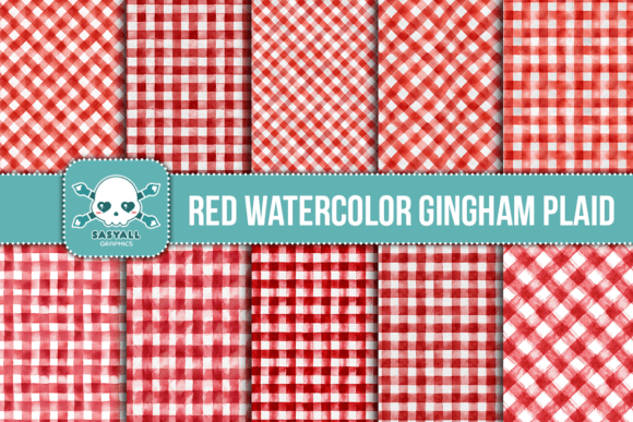 Download Red Watercolor Gingham Plaid - Gingham plaid Collection