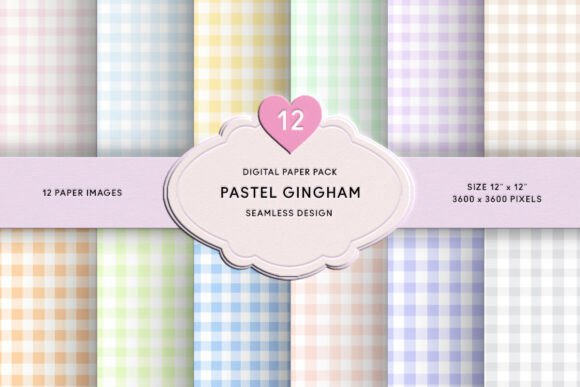 Download Pastel Gingham Plaids Digital Paper - Gingham plaid Collection