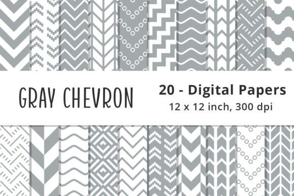 Download Gray Chevron Digital Scrapbook Paper - Chevron Collection