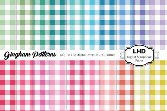 Download Rainbow Gingham Plaid Digital Papers - Gingham plaid Collection