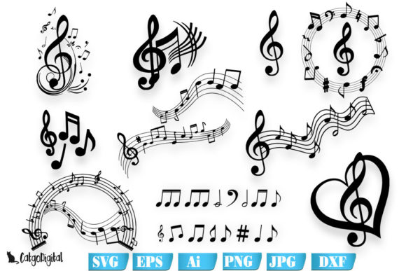Download Music Notes Silhouettes SVG Files - Svg Collection