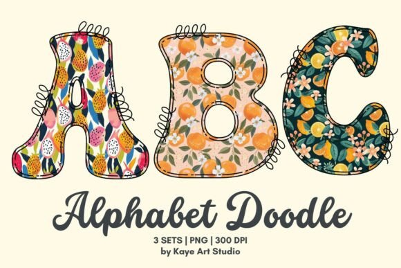 Download Fruity Pattern Alphabet Clipart PNG - Fruity pattern Collection