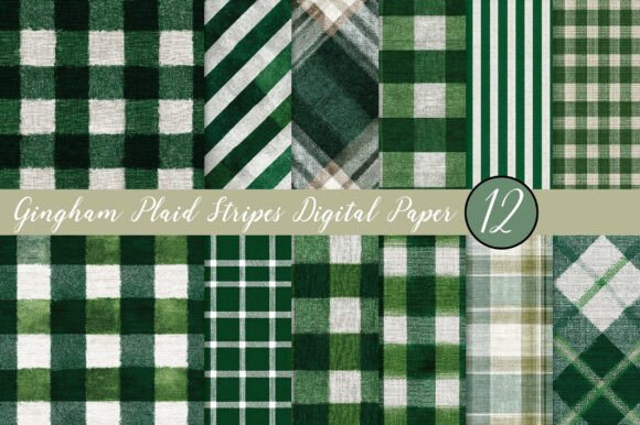 Download Gingham Plaid Stripes Digital Paper - Gingham plaid Collection